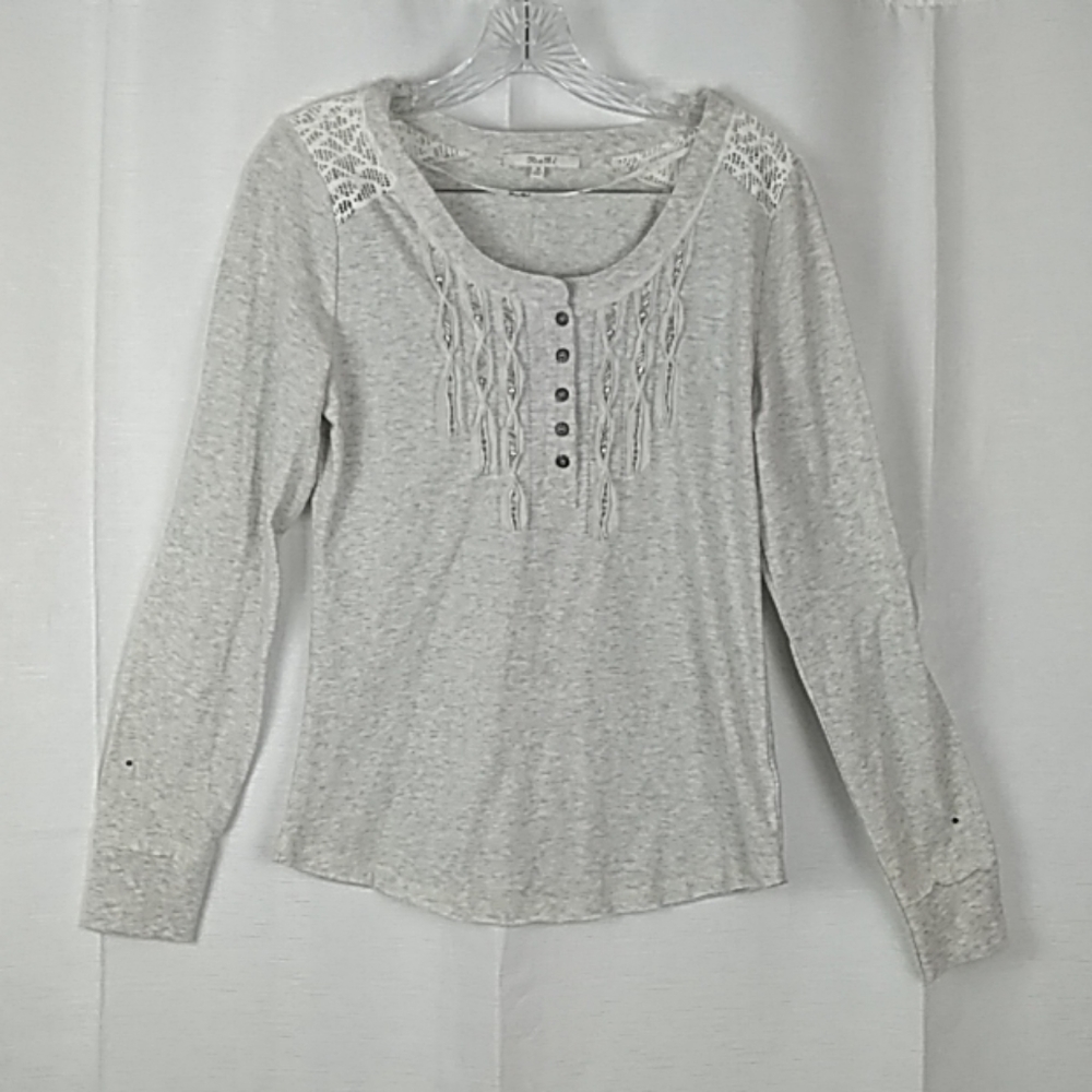 Miss Me grey knit long sleeve top sz M